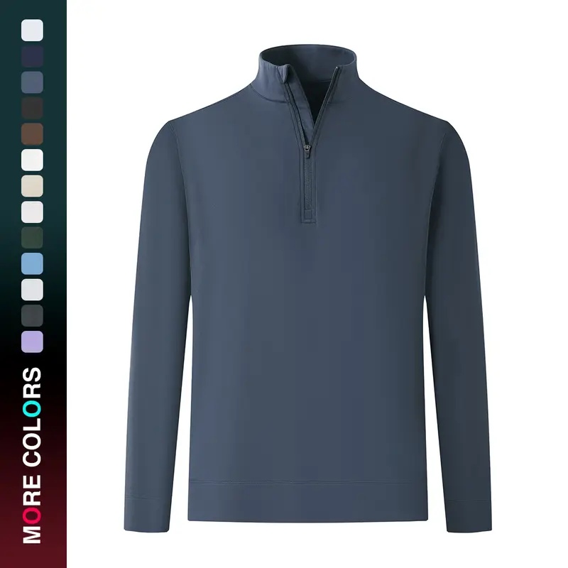 MAELREG Mens Fleece Lined Quarter Zip Pullover, Thermal Mock Neck Long Sleeve Golf Top, Warm Stretch Performance Sweatshirt Golf Apparel