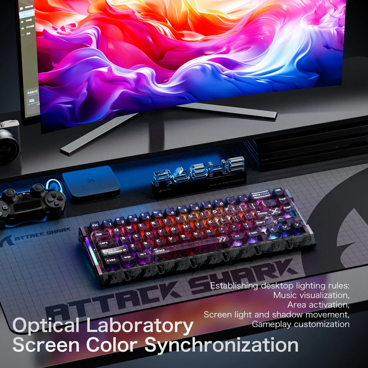 ATTACK SHARK「R68 HE」炭版 Amazon.com: ATTACK SHARK X68 HE Wired Magnetic Keyboard with X3