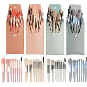 8Pcs Mini Travel Women Makeup Brushes Set Portable Soft Concealer Brush Beauty Foundation Eye Shadow Tool Eyelash Brush With Bag