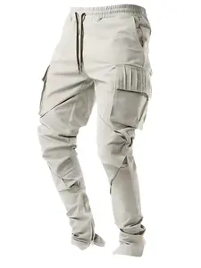 Men’s cargo jogger , elastic waist, pockets,  and comfortable street-style fashion, , retro design, versatile for running, home wear, outdoor activities  men Casual Loose-Fit Drawstring Pants slacks