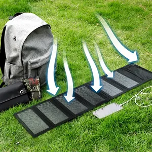 Foldable Portable High Efficiency Solar Panels, 1 Count Solar Panel with USB 24V Charger & 2 Count Carabiner, Outdoor Waterproof Solar Panel, Solar Power Charger, Off Grid Solar, Solar cell powered