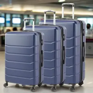 Set of 3 Hardside Luggage, Expandable Rolling Luggage with TSA Lock and Spinner Wheels, Blue