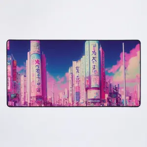 Clouds over Shibuya Tokyo Pastel Vaporwave Mouse Pad - Desk Mat