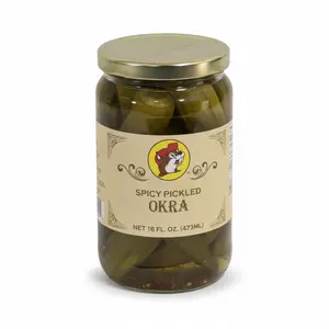 Howdy Bitez Spicy Pickled Okra - Fresh Crunchy Tangy Bold Flavor Preserved in Jars 16 FL OZ 473ML with Spices & Chili Peppers Savory Snack