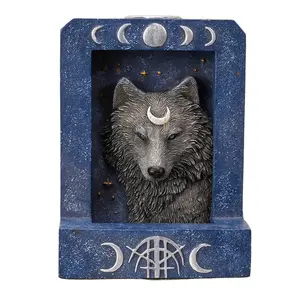 Moon Phase Wolf Backflow Incense Burner