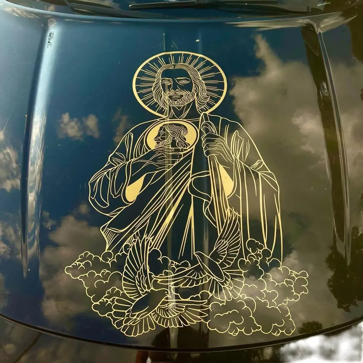 San Judas Tadeo Decal Sticker ( Design for Light Color Cars) car stickers