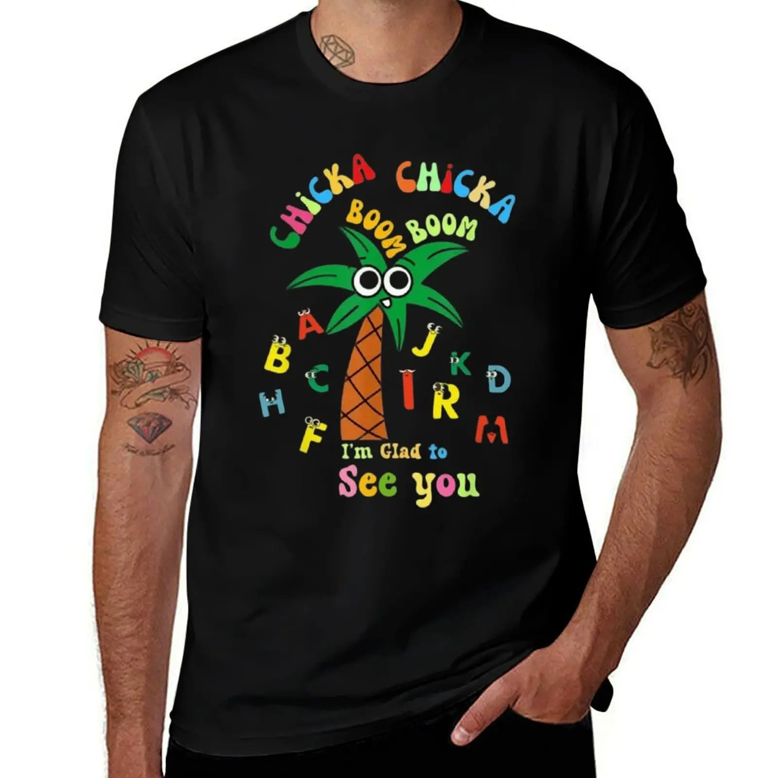 Chicka Chicka Mens T Shirts Cotton Short Sleeve T-Shirt Crew Neck Tees Casual Shirt