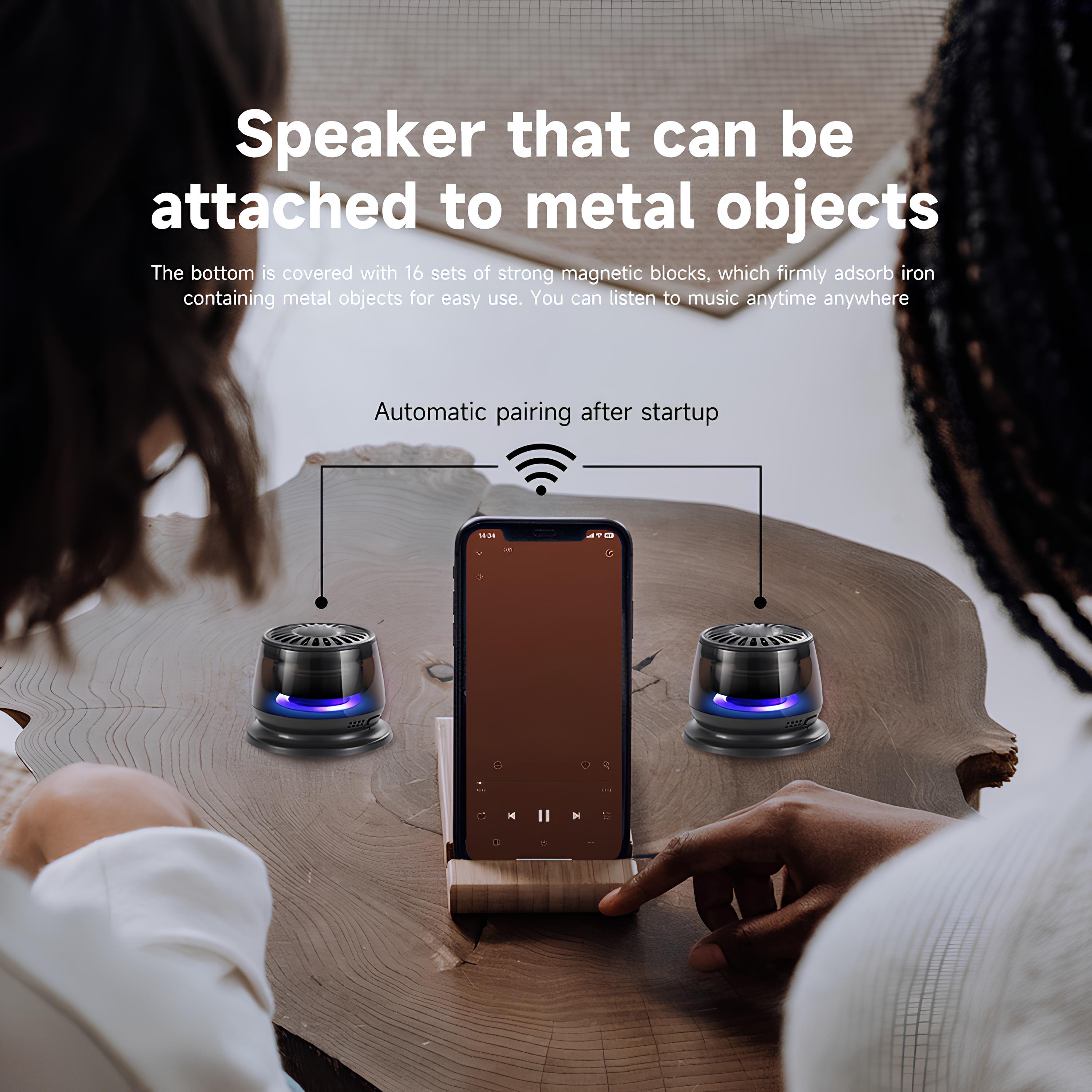 G200 Magnetic Bluetooth Speaker,Portable Mini Bluetooth Speaker with Phone Stand,Game Mode,7H Playtime,TWS,RGB Light,Perfect Teen Gift for Camping & Home Decor