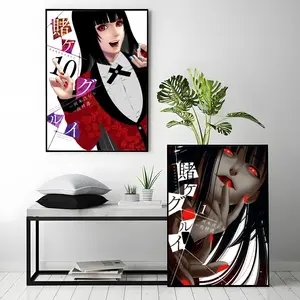 anime Kakegurui Poster HD Heavy-Duty Self-Adhesive Waterproof Wall Decor – Tool-Free Install, Durable & Reusable Conceals Wall Flaws | Elevates Home Style | Ideal for Living Rooms, Bathrooms & Kitchens