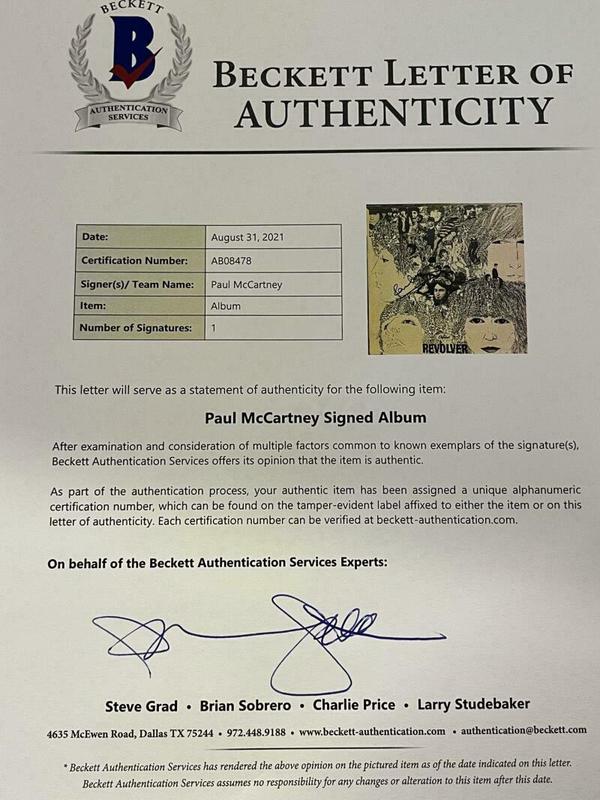 Paul McCartney of The Beatles Authentic Autographed Vinyl Record