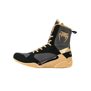 Venum Elite Boxing Shoes - Black/Beige - Durable, Quality, Elevated Performance