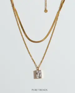 Dainty Double Layer 14K Gold Necklace