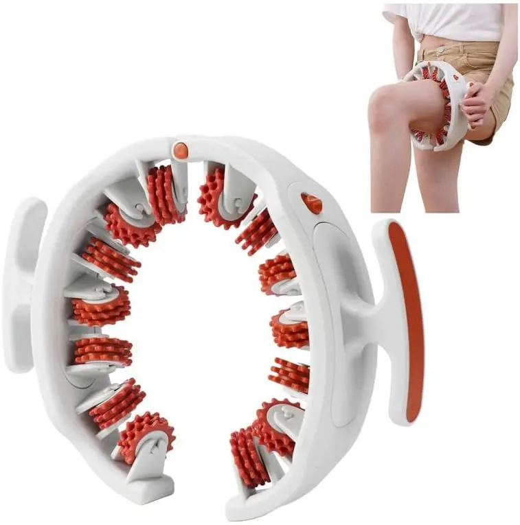 Manual Massage Tool, 3 in 1 Push Pull Roller for Legs, Back, Arms, Stomach, Cellulite ~ Ergonomic Design for Smooth Deep Tissue Muscle Relaxation Massage (Orange)