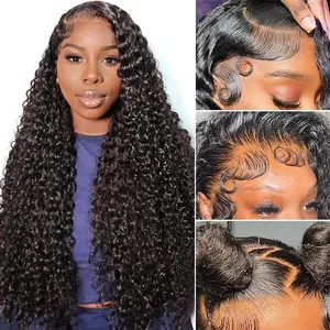 Cynosure Hair Curly 13x6 Lace Front Wig Human Hair Pre Plucked Pre Bleached 13x6 HD Lace Frontal Wig Affordable Human Hair Wigs For Women