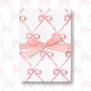 6 Sheets  Bow Wrapping Paper -Not Roll-  Wrap Paper Folded Flat Large Craft Paper for Birthday  Shower Party Supplies, 27.6 x 39.4 Inch