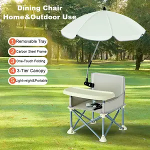 Baby Camping Folding Meal Chair, Portable Infant Dining Table, Sun Protection Small Chair, Portable Toddler Chair, Ideal for Outdoor Activities