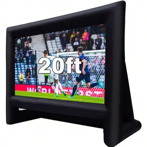 20 Feet Inflatable Movie Screen Outdoor Theater Blow Up Projection Screen With Carry Bag Blower For Front And Rear Projection Home Theater Backyard Pool Fun