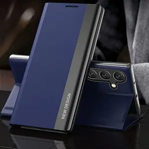 Magnetic Attraction Protective Phone Case Cover with Built-in Bracket Function, 1 Count Business Folding Phone Case, Phone Accessories Compatible with Samsung Galaxy A55