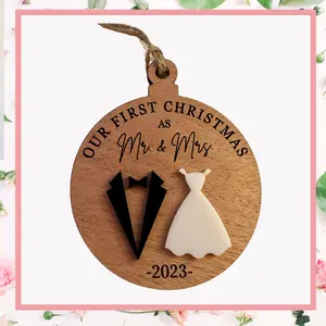 Mr. and Mrs. Custom Ornament - First Christmas as Mr. and Mrs. - Custom Mr. and Mrs. Ornament - Newlyweds Ornament - Just Married Ornament -