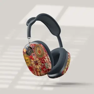 Vintage Mosaic Art Airpod Max Cover, Celestial Sacred Heart Design Airpod Case