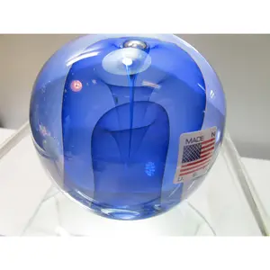 Art glass blue veiled paperweight, Lenox crystal