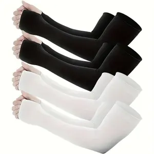 4 Pairs of Unisex Sun Protection Cooling Arm Sleeves with Thumb Holes, Ideal for Golf Basketball Cycling Fishing Driving, Sports Arm Sleeves