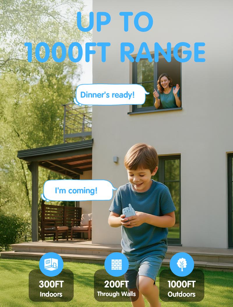 【 Fabeto】  Kids Video Walkie Talkies Toys 2 Pack Long Range Communication with Camera Ideal for 3-12 Year Olds Colorful Audio for Outdoor Indoor Play Holiday Christmas Gifts