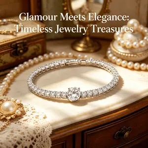 Elegant Round Cut Diamond Tennis Bracelet, 14K White Gold Plated, Sparkling Solitaire Crystal Chain, Classic Stackable Bangle for Women, Ideal for Wedding, Prom, Anniversary & Daily Wear, Luxury Bridal Jewelry Gift