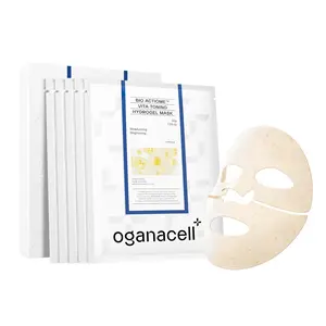 OGANACELL Bio Actiome Vita Toning Hydrogel Collagen GelMask (5 sheets) | Salmon DNA, ColorChanging, Glow, Collagen, FacialMask, Korean Skincare