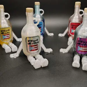 Puerto Rico Pitorro Articulated Buddy - Cute 3D Printed Bottle Figurine Cultural Souvenir & Travel Gift in PLA Material