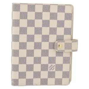 Pre-owned Louis Vuitton FINAL SALE Small Leather Goods Damier Azur Medium Ring Agenda