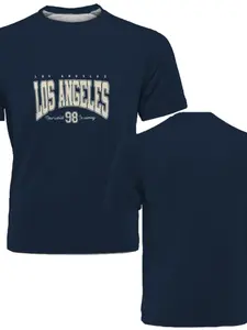 Fashionable new men's summer Los Angeles printed breathable round neck T-shirt outdoor casual versatile top