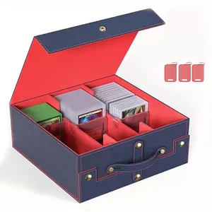 Mtg Card Storage Box, 1800+ Commander Cards Organizer, Portable Handle, Magnetic Top Load Case for Tcg/pantheon/tournament Sports Cards