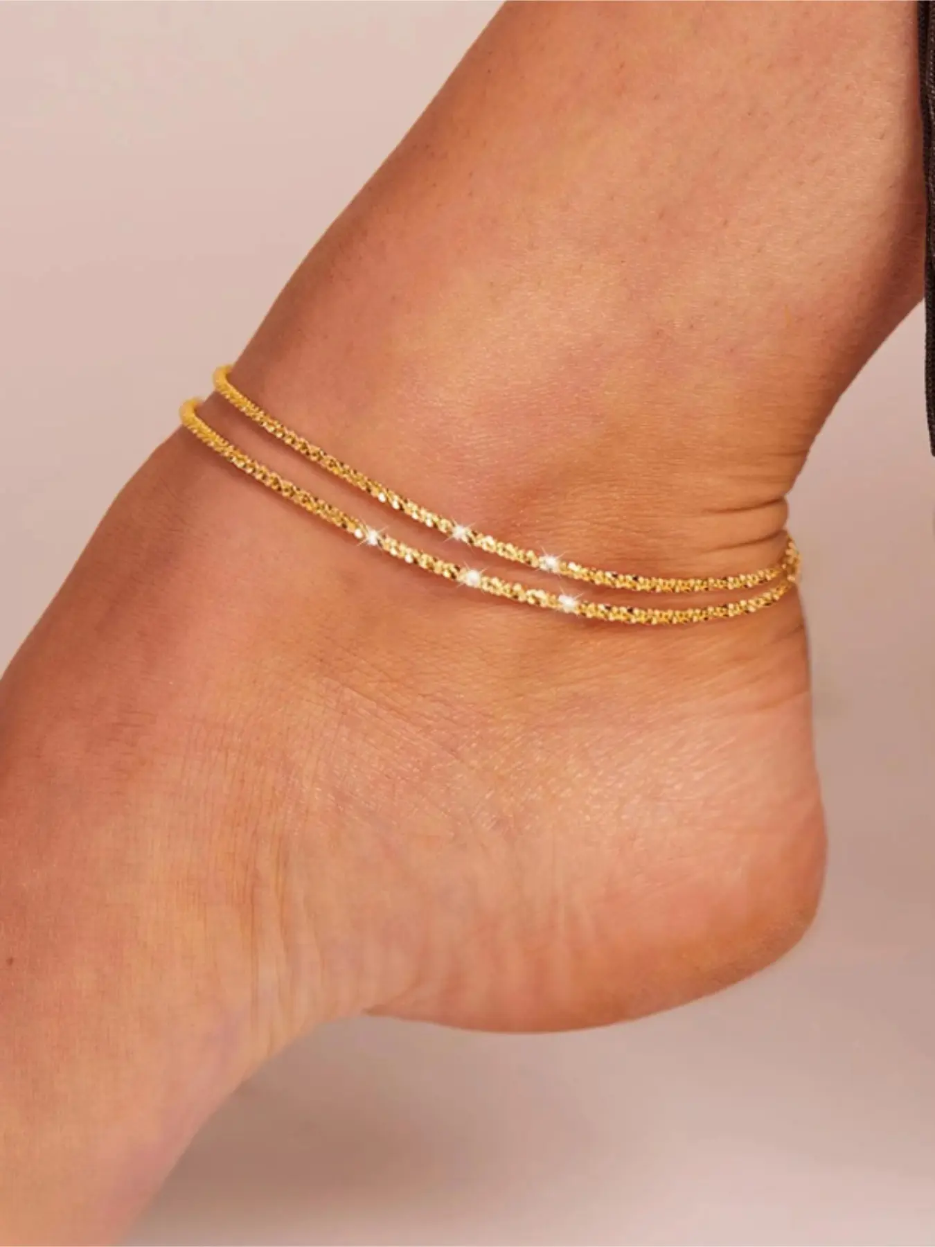 Women's Elegant Multilayer Anklet, Dainty Layered Anklet, Exquisite Trendy Anklet, Fashionable Body Jewelry for Women & Girls for Beach Vacation, Wearable Jewelry