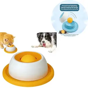 Pet Lick Mat Yogurt Licking Plate, Slow Feeder Feeding for Dogs & Cats, Interactive Snack Bowl, Promotes Dental Health, Durable Plastic, Blue & Design