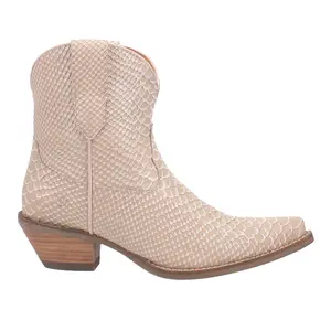 Dingo Womens Sorta Sweet Snip Toe Pull On  Casual Boots Ankle Mid Heel 2-3" - Beige