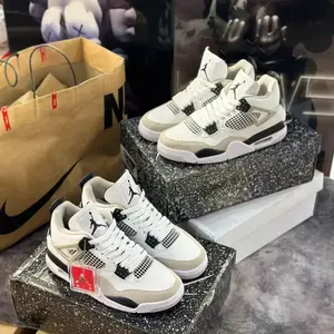 JD4 Military Black Sports Sneakers White Grey – Unisex Sports Shoes with a Stylish Color Combination | Clever Man Store