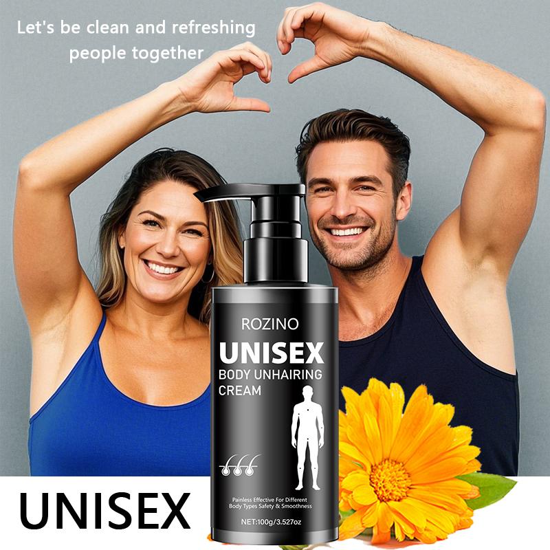 Rozino Body Hair Removal Cream 100g, Black Push Tube, Easy Apply for All Skin Types