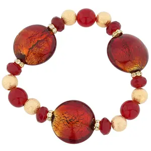 Glass Of Venice Murano Glass Murano Magic Bracelet - Red Marble