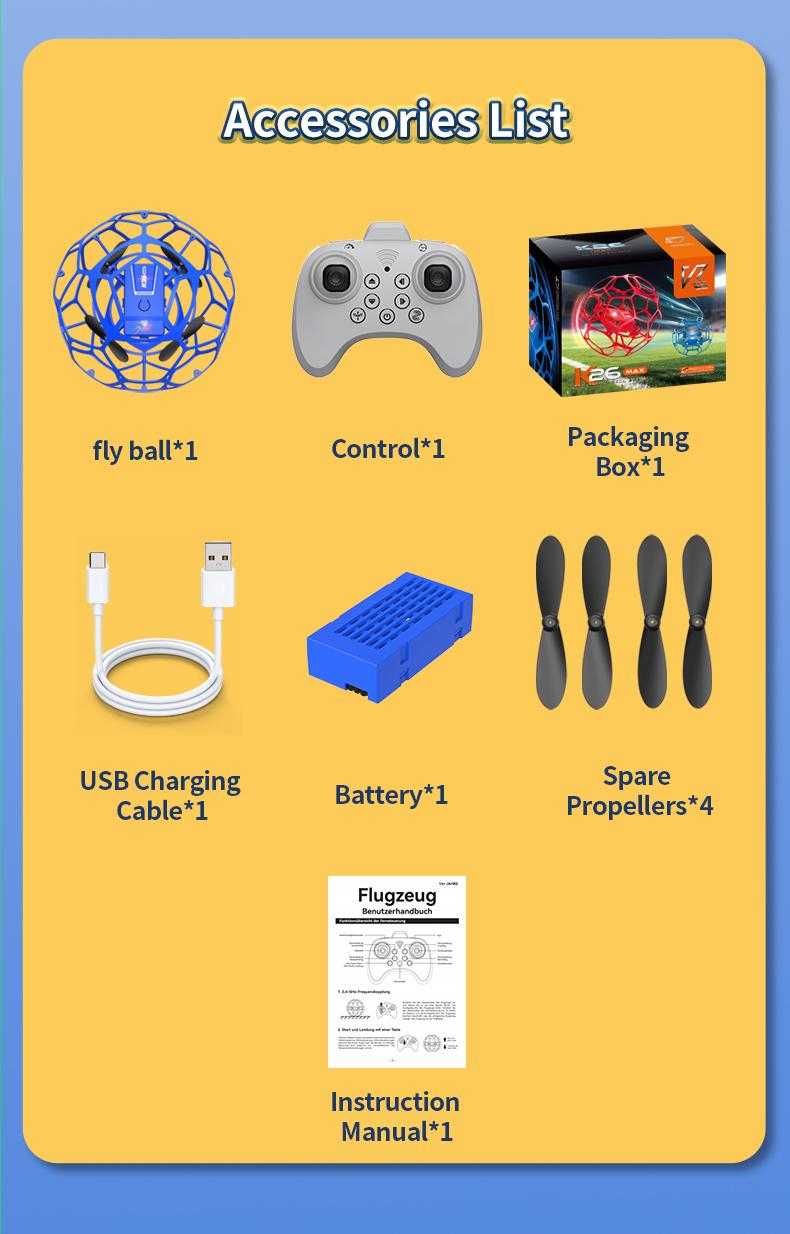 Mini Soccer Drone, Beginner Friendly, 360° Flip Stunt, Indoor Outdoor Quadcopter