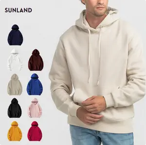 Sunland Unisex Oversized Hoodie for Men & Women Cozy Fleece Pullover with Kangaroo Pocket Long Sleeve Preppy Sweatshirt in Multiple Colors