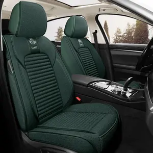 High-End Linen Texture Car Seat Cover, Full Coverage Eco-Friendly Odor-Free Seat Protector, All-Season Universal Car Cushion Cover