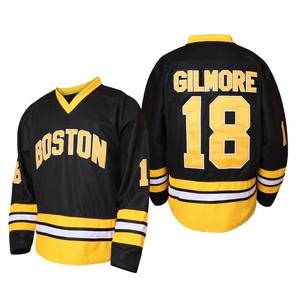 【TikTokShopBlackFriday】Happy Gilmore Golf Jersey #18 Adam Sandler 1996 Movie Ice Hockey Jersey Stitched Letters and Numbers Vintage Long Sleeve V Neck Hockey Ball Uniform,  Ice Hockey Jersey, Casual Sportswear for Men