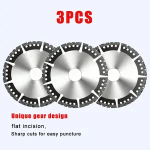 3PCS Diamond Tile Cutting Blades - Ultra-Thin Dry Cutting Discs for Ceramics, Marble, Granite - Angle Grinder Blades & Durable for Masonry/Construction Power Tools