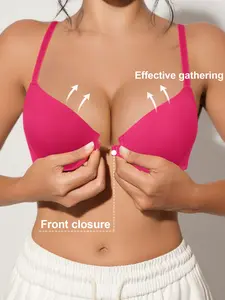 Women's deep V-neck push-up bra, medium support front closure design, invisible Lingerie, seamless and smooth, suitable for everyday wear and going out. A perfect Valentine's Day gift.