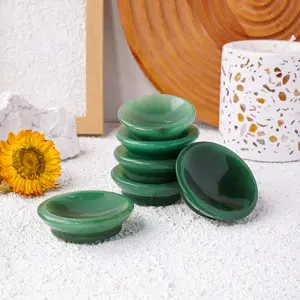 Natural Stone Gem Carving, 1 Count Aventurine Quartz Crystal Bowl for Reiki Healing Meditation, Home Kitchen Decoration, Home Decor, Intuitively Chosen Crystals, Crystal Carvings