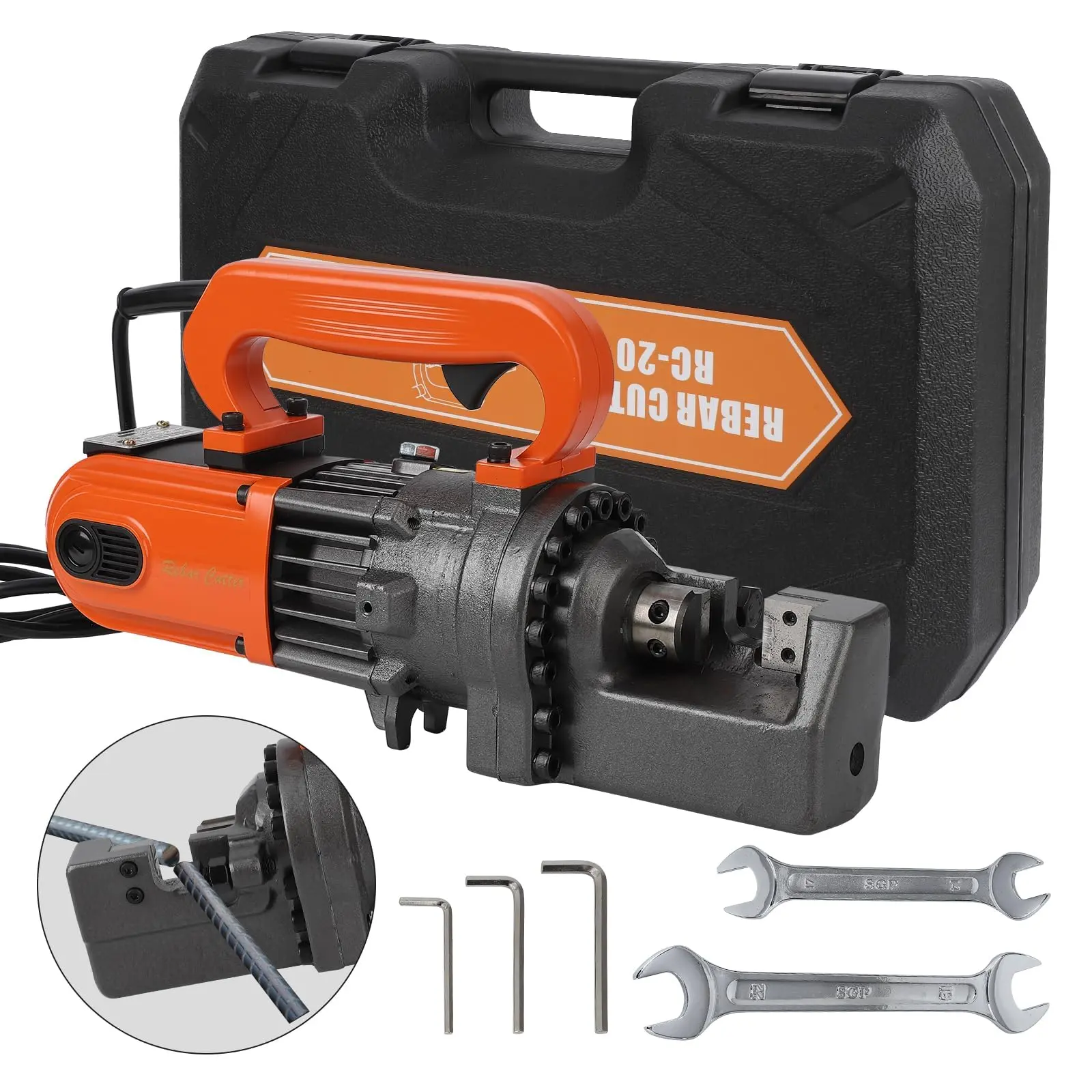 GARVEE Electric Rebar Cutter, Portable Hydraulic Rebar Cutter, Cutting up to 3/4 Inch #6 4-20mm Rebar within 3.5 Seconds,1250W, 110V, with Tool Box (1250W RC-20)