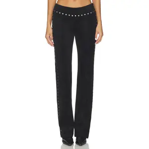 Amanda Uprichard Regency Suede Pants in Black
