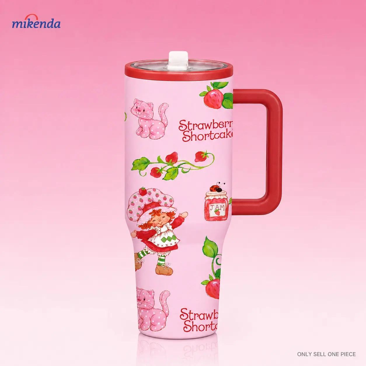 40oz Strawberry Cartoon Insulated Tumbler Mug, Kawaii Stainless Steel Flasks, Leak-Proof, Keeps Hot 12h Cold 24h, Ideal for Girls, Office, Travel Gifts Vacuum Insulated Drinkware