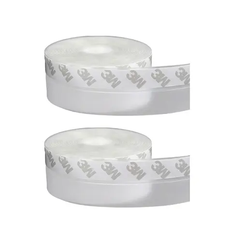 2 Pack Transparent Silicone Door Weather Stripping, Self Adhesive Seal Strip for Door Window Shower Glass, Draft Stopper Insulation Tape, Waterproof Soundproof Dustproof Gap Sealing Tape,  16.4FT (5M) x 1.38in (35MM)